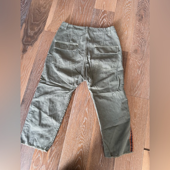 Nili Lotan Luna Pant w/ Tape in Green w/ Orange and Navy Tape sides sir 8 - Picture 8 of 9